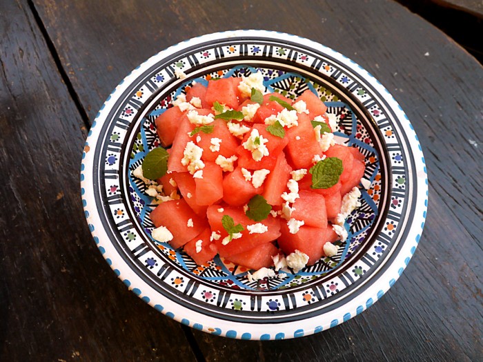 Tabelaにて、サラーム海上さんイチオシ夏MENU“西瓜ミント白チーズのサラダ”提供開始 西瓜のサラダ